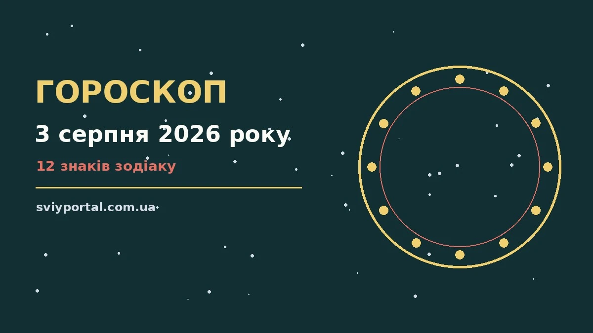 Гороскоп на 3 серпня 2026 року: настрій і шанси дня для грошей і кохання