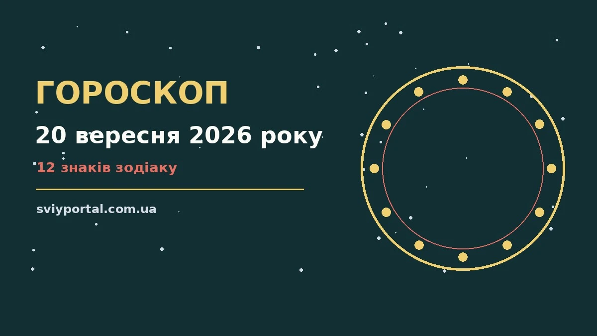 Зоряне небо у неділю 20 вересня 2026 року як символ щоденного гороскопу