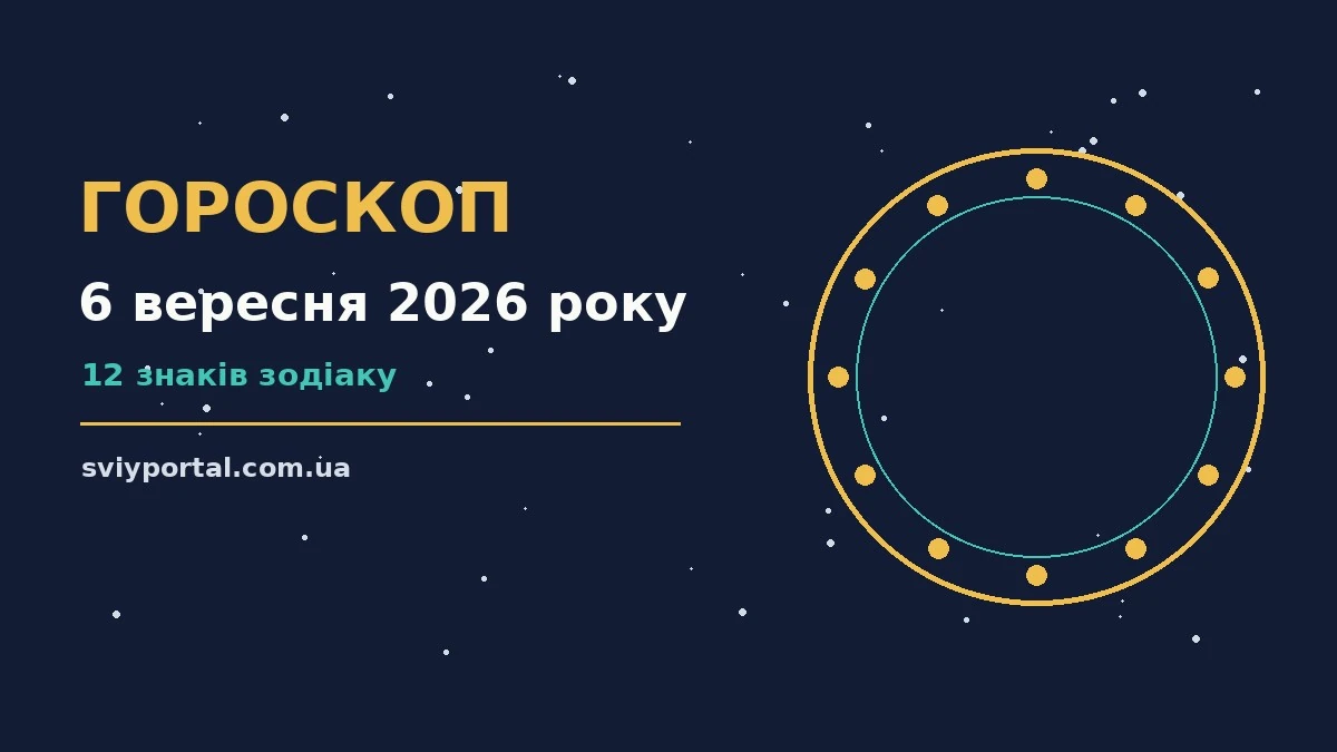 Гороскоп на 6 вересня 2026 року: настрій і шанси дня для грошей і кохання