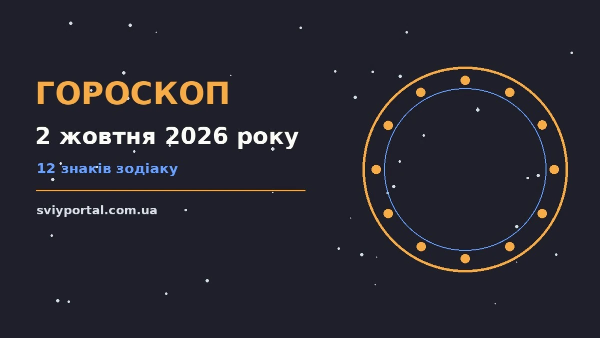 Астрологічний гороскоп на 2 жовтня 2026 року, знаки зодіаку, карта дня